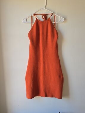 Abercrombie & Fitch Orange Halter Mini Dress